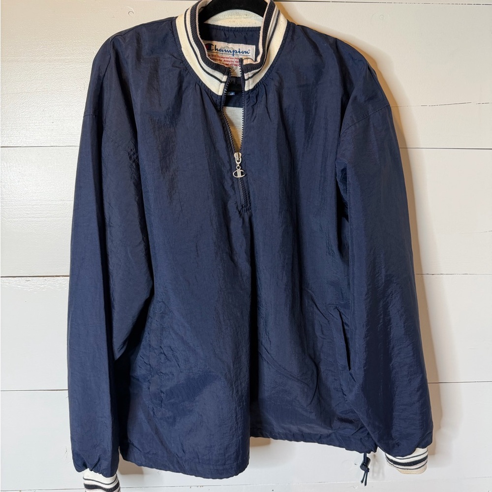 Vintage Champion Pullover Sweatshirt Men’s Large Navy 90s Y2K